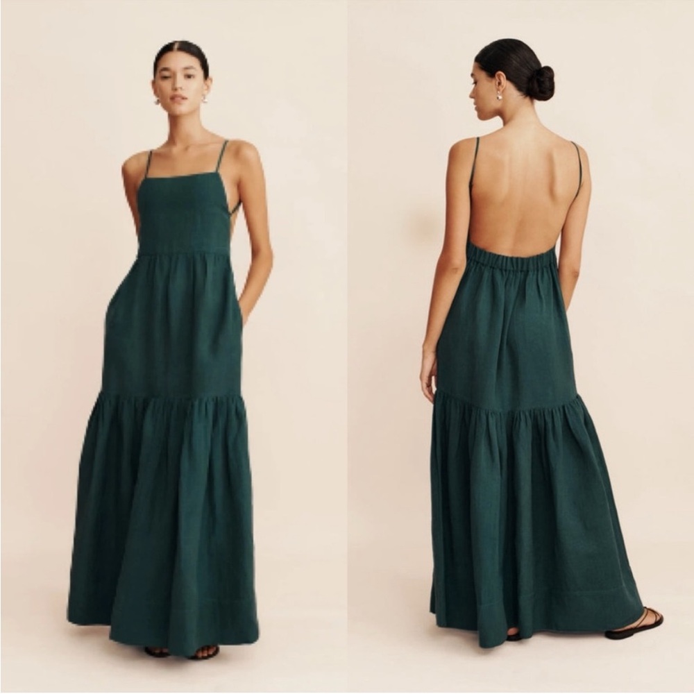 Posse Ellie Square-Neck Open-Back Maxi Dress S - Picture 4 of 9